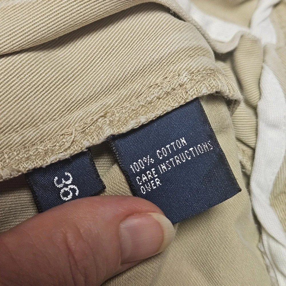 Polo Ralph Lauren Chino Shorts Mens 36 Tan Pleated Classic Cotton Khaki Walking